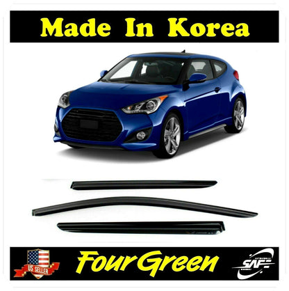 munirater 4 PCS Side Window Vent Visors Rain Guards Deflectors Smoke Replacement for 2011-2017 Veloster