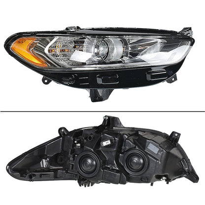 munirater Headlight For 2013-16 Ford Fusion Halogen Chrome Housing Passenger Side