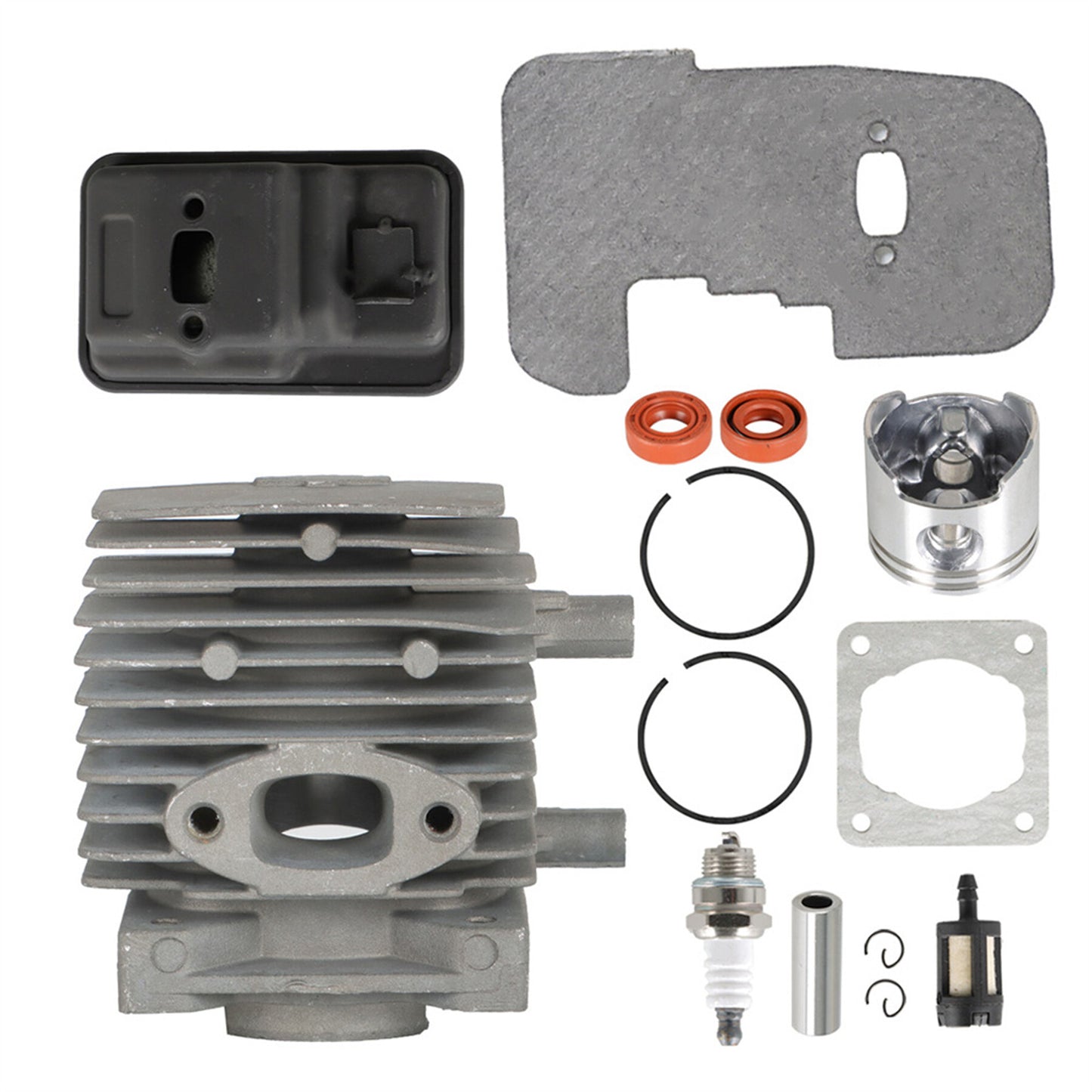 munirater 34MM Cylinder Piston Kit Replacement for FS75 FS80 FS85 4137-140-0603 4137-020-1202 4137-020-1201 with Exhaust Muffler Kit