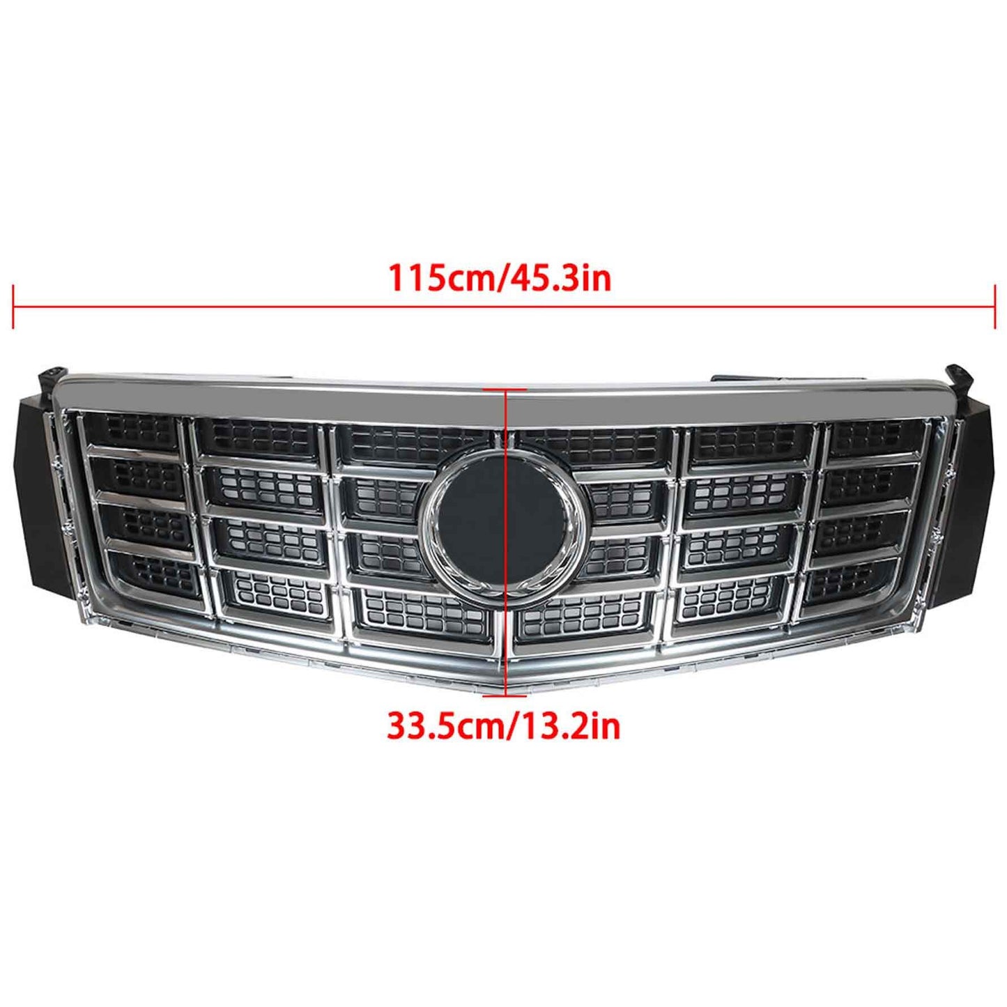 munirater Grille Front Upper Shell Center Chrome Gray Insert Replacement for 2013-2015 XTS 23473084