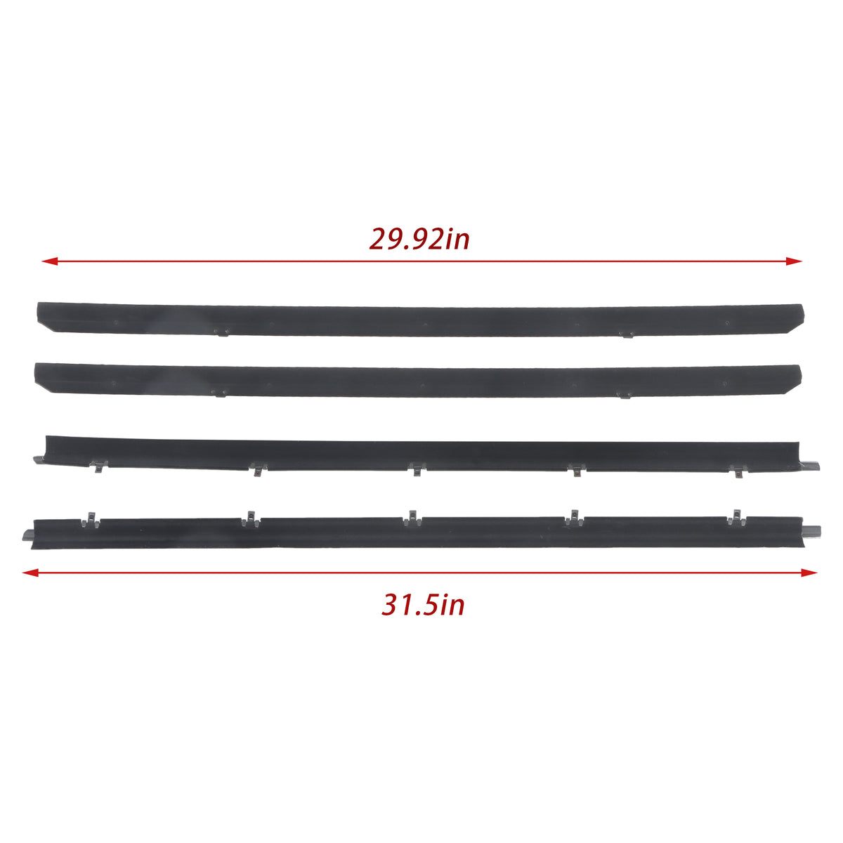 Inner & Outer Window Belt Sweep Kit for 1982-1993 Chevrolet S10 Pickup, 4-Piece