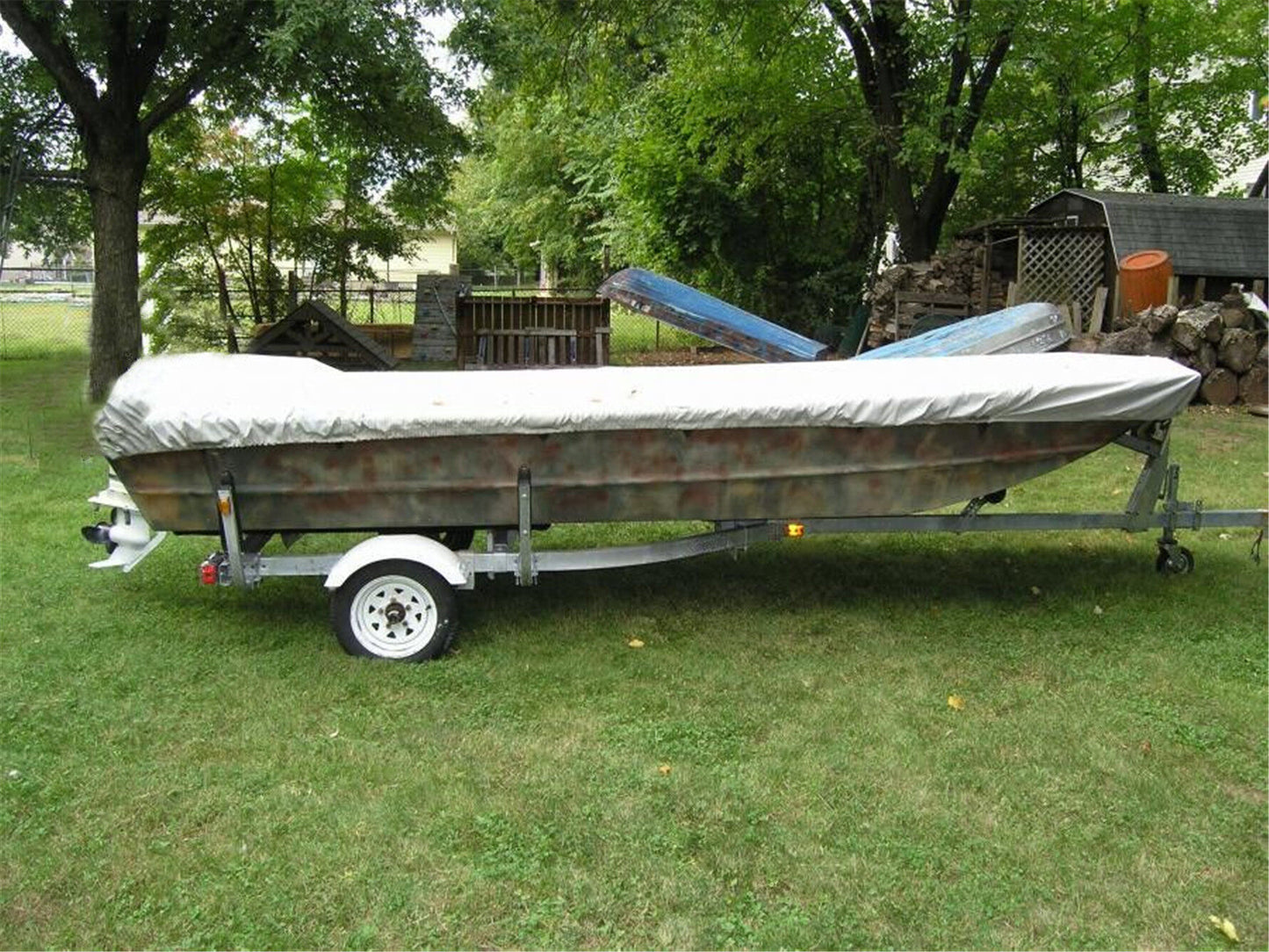 munirater Boat Cover Heavy Duty Trailerable Replacement for Jon Boat 12Ft Long and Beam Width up to 56 Inch