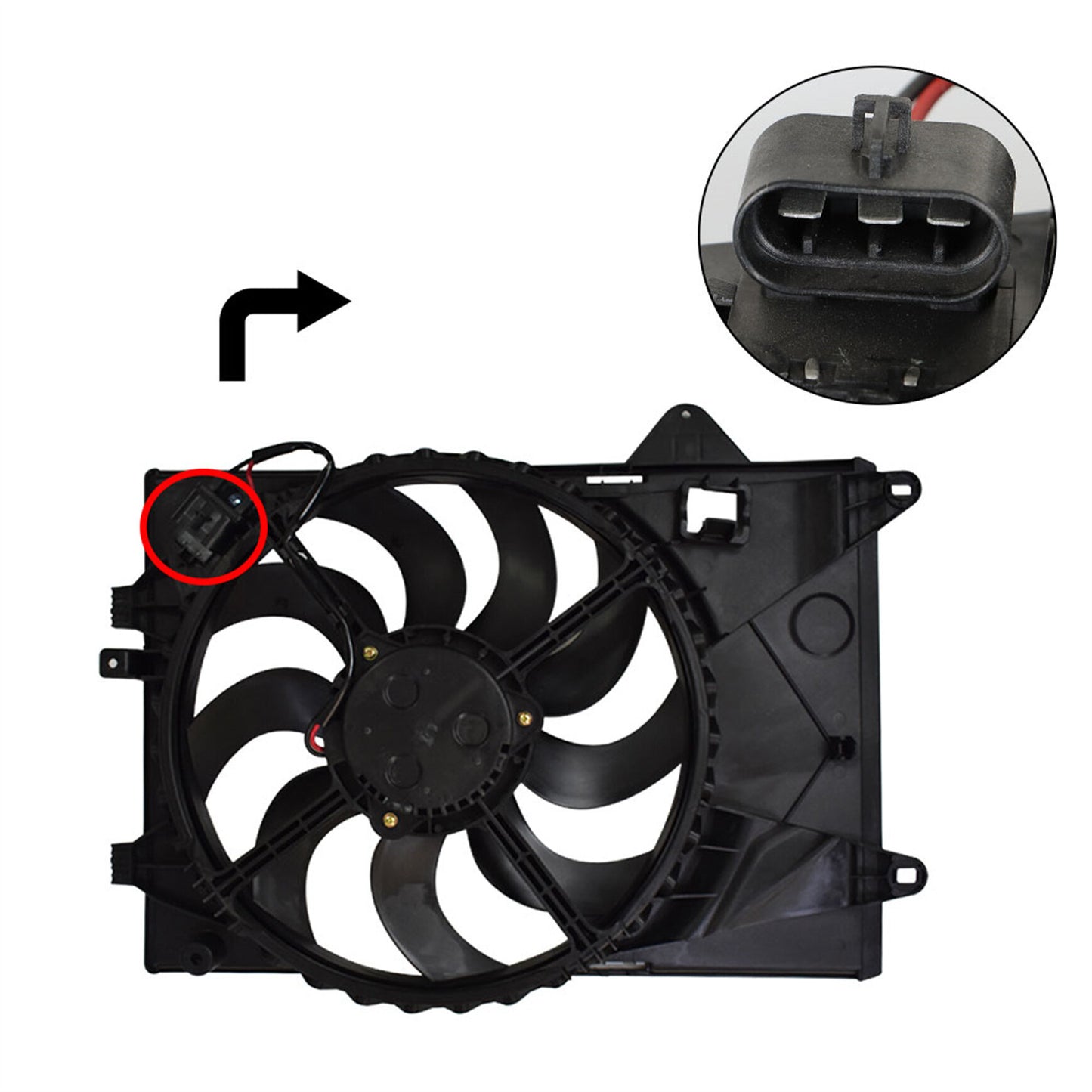 Radiator Cooling Fan Assembly Replacement for 2012-2018 Sonic 1.8L Hatchback/Sedan Three Pins GM3115244