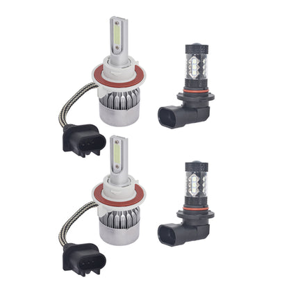 munirater 4Pcs LED Headlight Hi/Lo Fog Light Bulbs Combination Replacement for 2004-2014 F-150 8000K