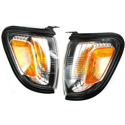 munirater Pair of Park Signal Corner Marker Lights w/Black Trim or Chrome Trim Replacement for 2001-2004 Tacoma Pickup Truck 8162004090C0 8161004090C0