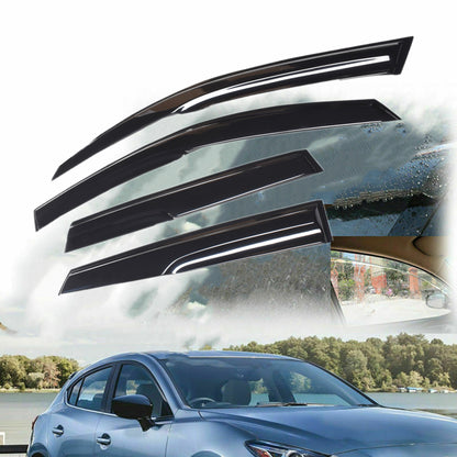 munirater Side Window Visor Vent Rain Guard Deflector Replacement for 2004-2009 Mazda 3 Hatchback