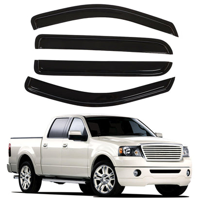 munirater Side Window Visor Vent Sun Rain Guard Deflector Replacement for 2005-2008 F-150 Crew Cab Pickup 4-Door