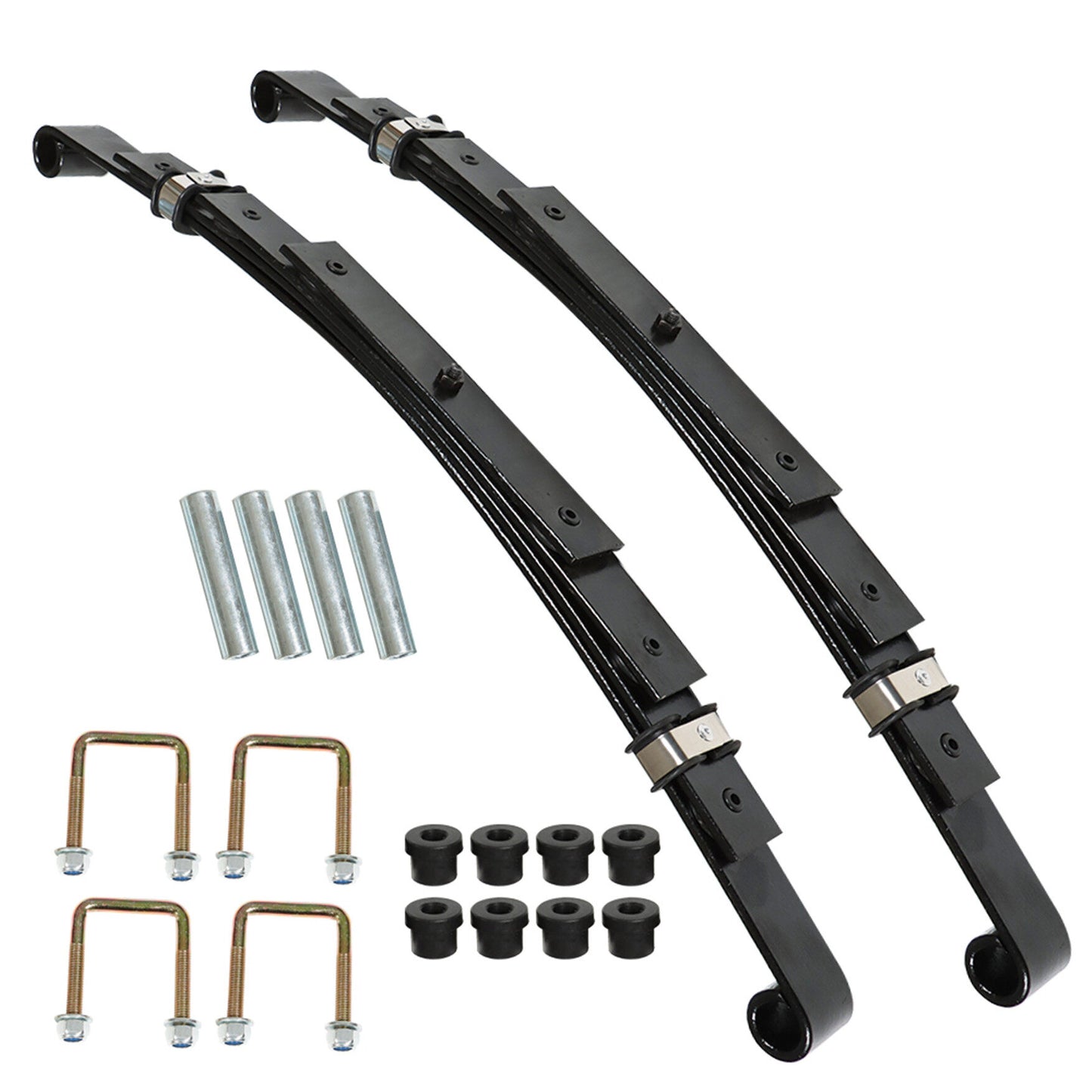 munirater Rear Leaf Springs Kit with Bushings & Sleeves Heavy Duty Replacement for EZGO TXT Golf Cart 1995-2013 74207 - G01 70289 - G02