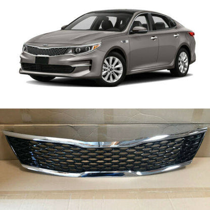 munirater Front Upper Bumper Grille Assembly Black Chrome Plastic Replacement for 2016-2018 Optima Sedan 4-Door 86350-D5020 KI1200189