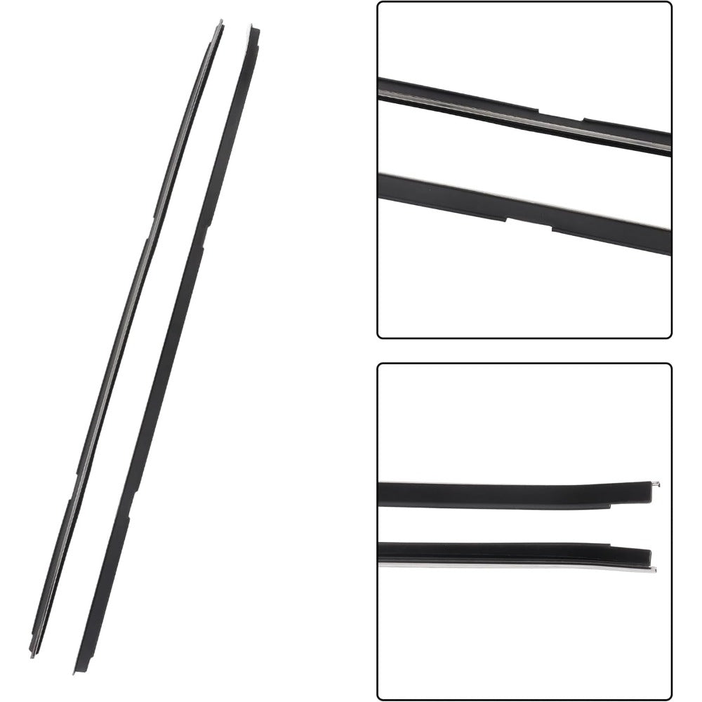 Window Weatherstrip Kit for 1982-1987 Buick Regal, 4-Piece, Black & Chrome