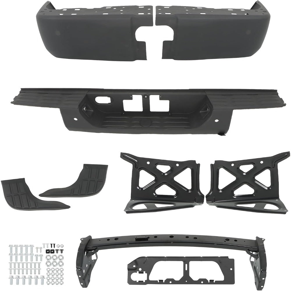 Black Steel Rear Step Bumper for Toyota Tundra 2014-2021, TO1103122