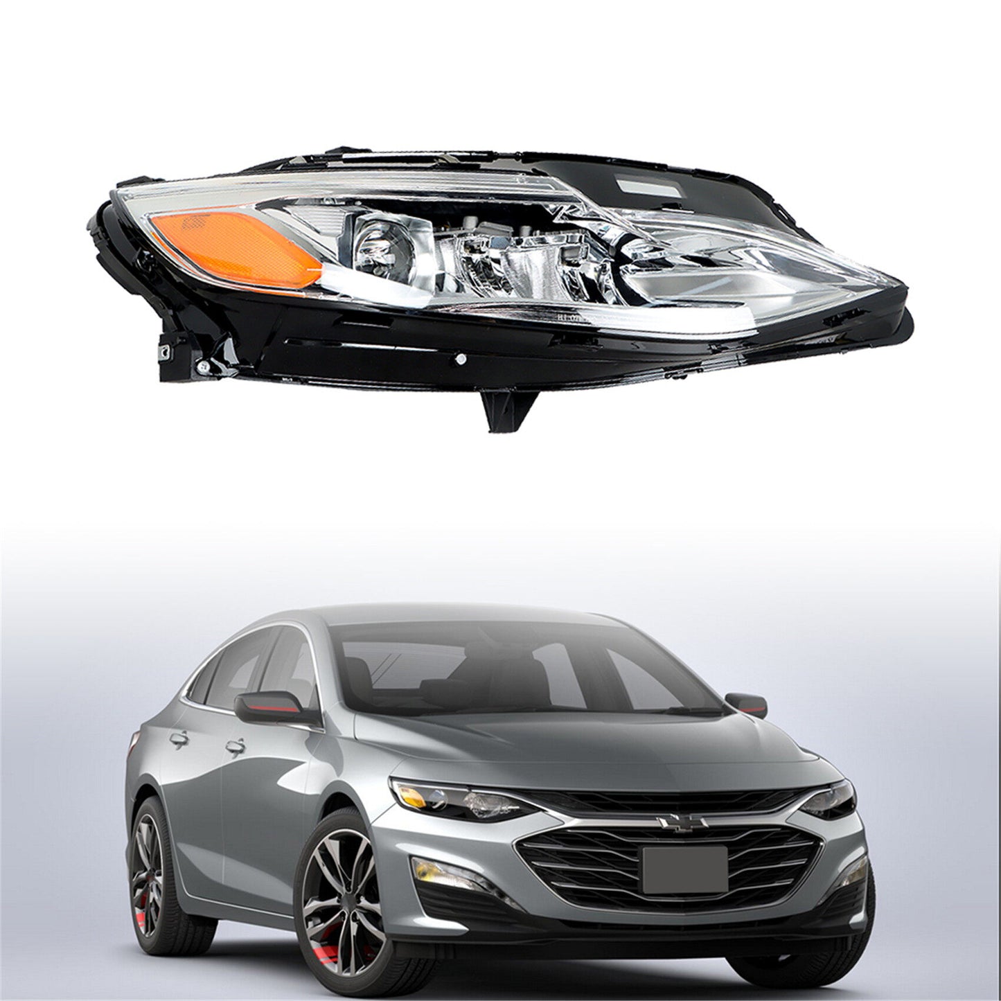 munirater Headlights Assembly LED Headlamp Clear Lens Passenger Side Replacement for 2019 2020 2021 2022 Malibu Premier