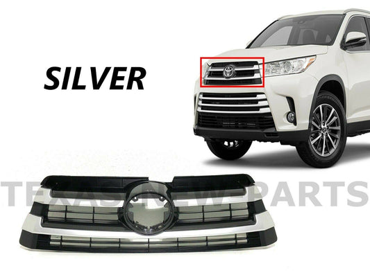 munirater Grill Front Bumper Upper Grille Replacement for 2017 2018 2019 Highlander 531010E230 TO1200425