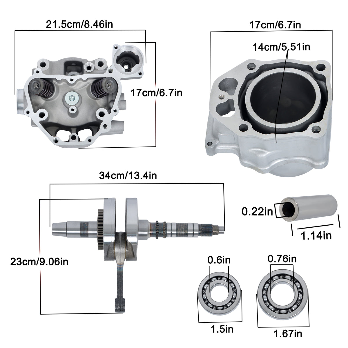 Cylinder Head Cylinder & Crankshaft Rebuild Kit for Honda Rancher TRX420
