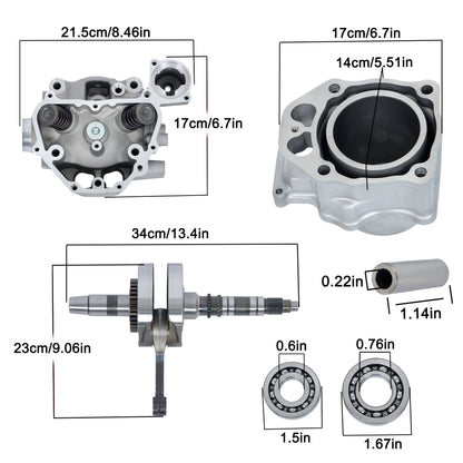 Cylinder Head Cylinder & Crankshaft Rebuild Kit for Honda Rancher TRX420