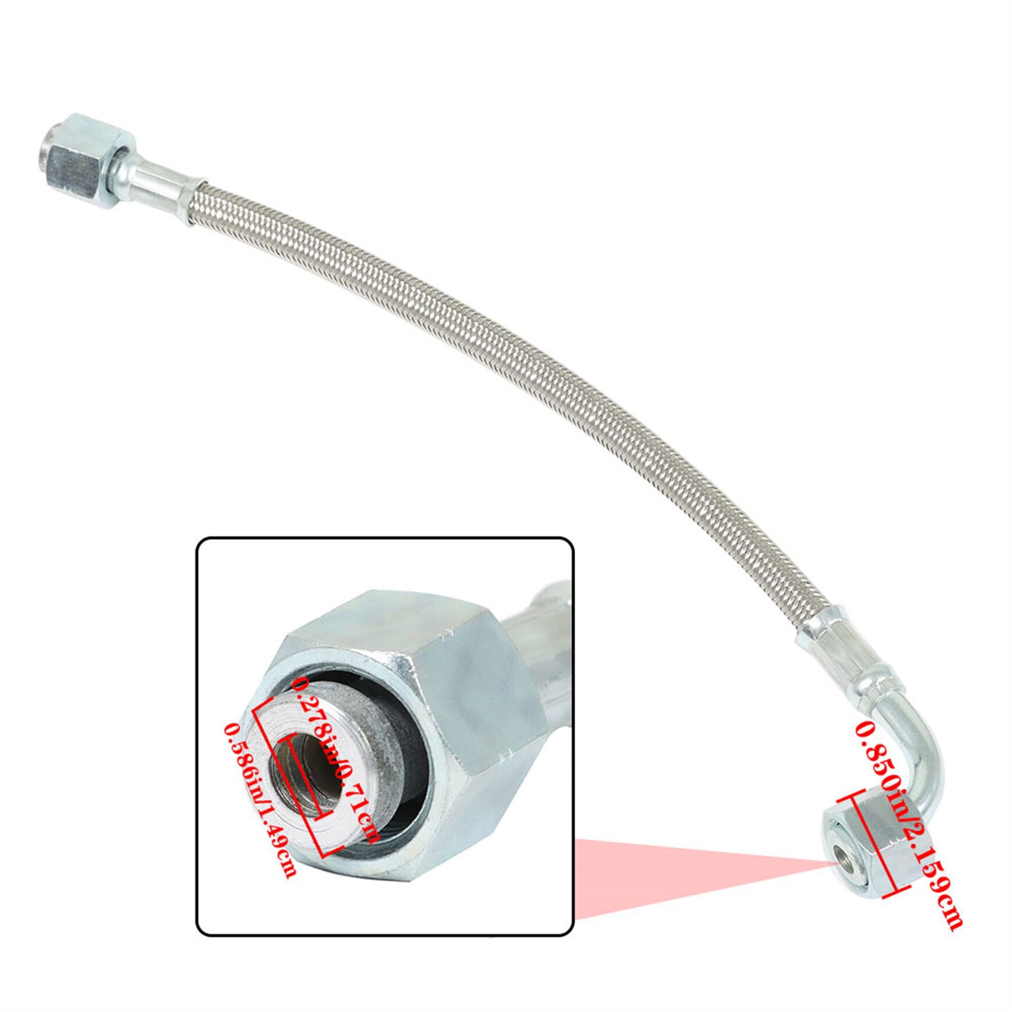 munirater Turbo Oil Feed Line Tube w/Connectors Replacement for Ram 5.9L 6.7L Cummins 2003-2019