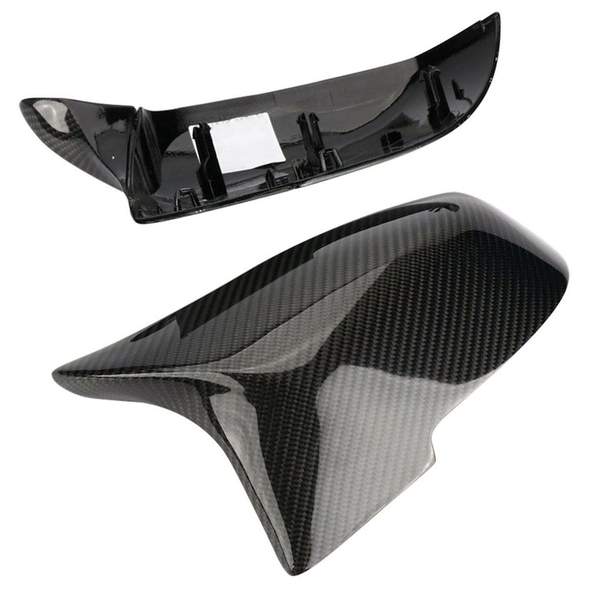 munirater 2PCS Side Mirror Cover Cap Gloss Carbon Fiber Black Replacement for 2013-2017 F30 F31 3-Series