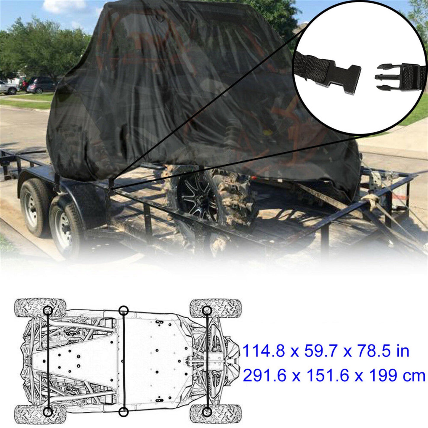 munirater Utility Vehicle Cover Storage Replacement for Pioneer 500 700-4 Deluxe