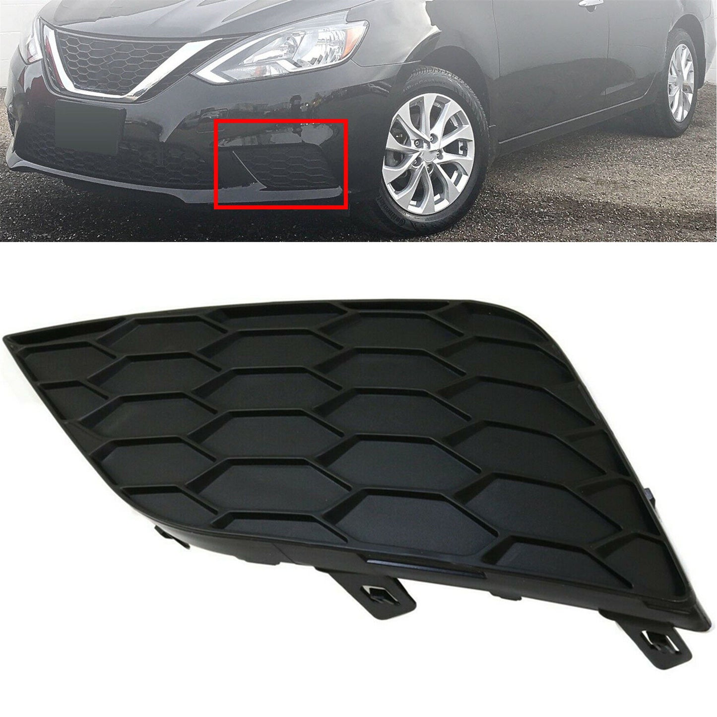 munirater 1-Pack Fog Light Cover Passenger Right Side NI1039142 622564AF0B Replacement for Nissan Sentra 2016-2018