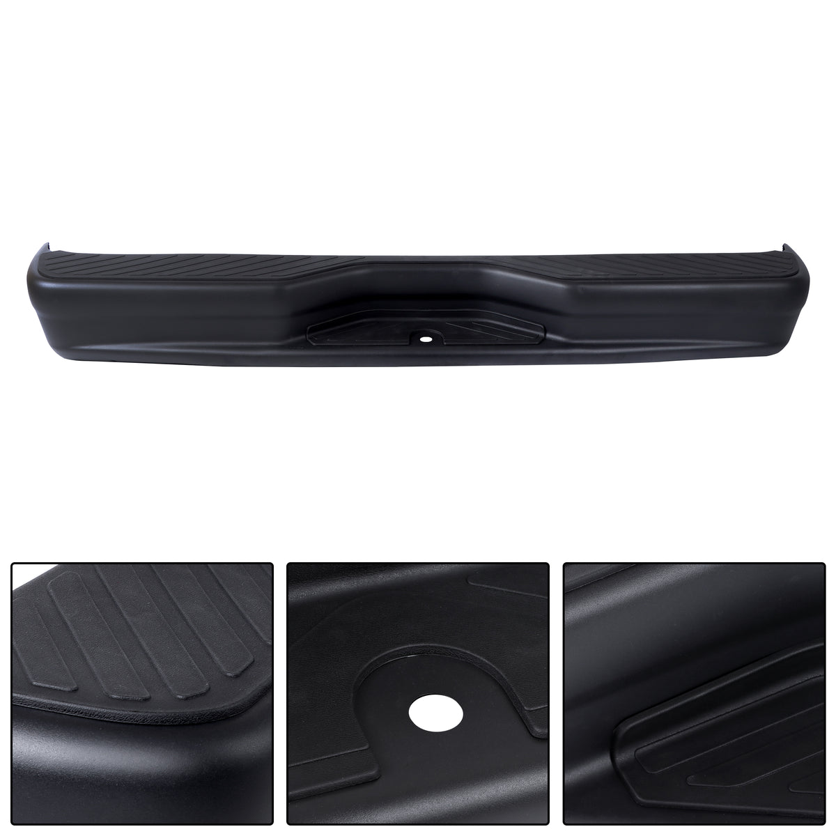 Steel Rear Bumper Assembly Black Replacement for E150 1992-2014 Replacement for E250 1992-2014 Replacement for E350 1999-2014