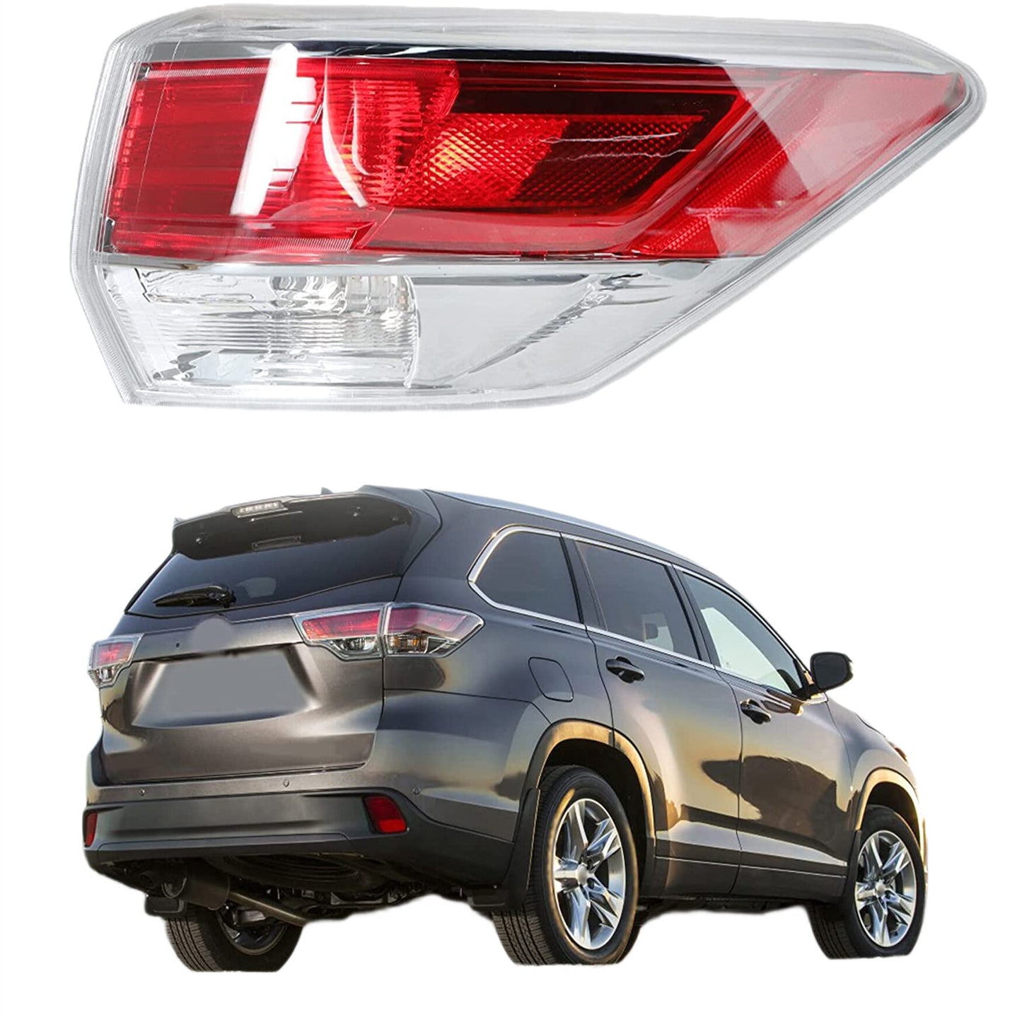 munirater Right Tail Light Passenger Side Rear Brake Tail Lamp Replacement for 2014-2016 Toyota Highlander 81550-0E100 TO2805120