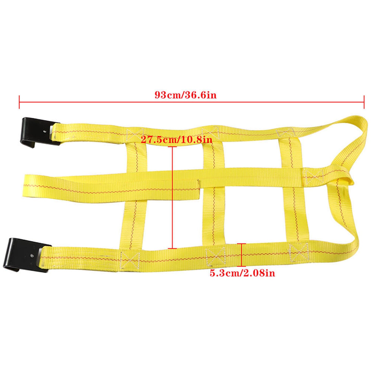 munirater 2pcs 13-19 Inch Heavy Duty Car Tow Dolly Tire Straps Adjustable Wheel Net Flat Hook