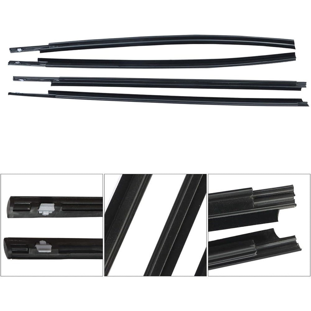 Window Weatherstrip Kit for 2007-2018 Toyota Tundra CrewMax, 4-Piece
