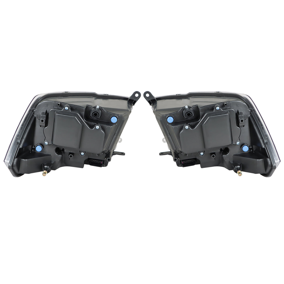 munirater Headlight w/LED DRL For 2009-2018 Dodge Ram 1500-3500 Black Housing Left+Right