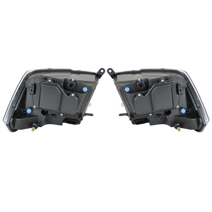 munirater Headlight w/LED DRL For 2009-2018 Dodge Ram 1500-3500 Black Housing Left+Right