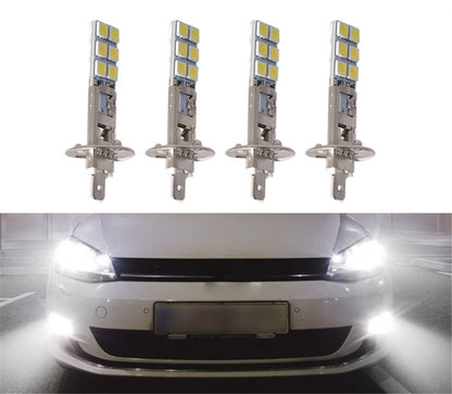 munirater 4-Pack H1 Super White LED Bulbs Kit 6000K 80W for Fog Lights/Daytime Running Light DRL