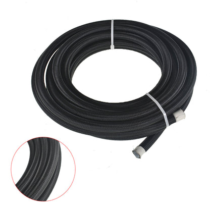 munirater 8AN 20FT PTFE Fuel Line Hose Kit Black with 10PCS Swivel Fuel Hose Fitting Adapter Kit