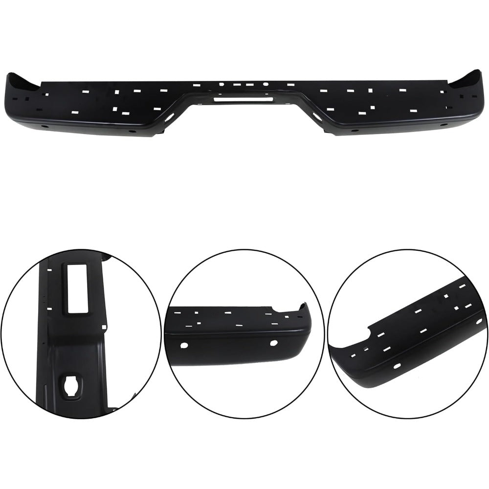 Black Steel Rear Bumper Face Bar for Nissan Titan XE 2007-2010 / S 2011-2015, 850309FM0G