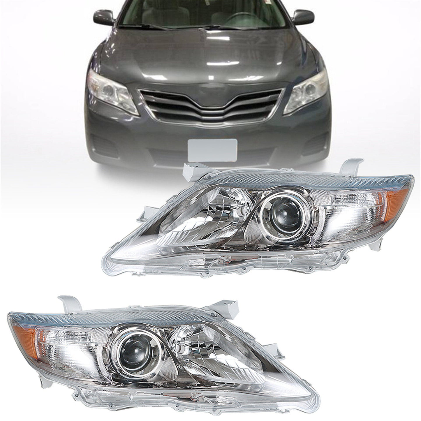 munirater Headlights For 2010-2011 Toyota Camry SE Halogen Clear Right+Left Side