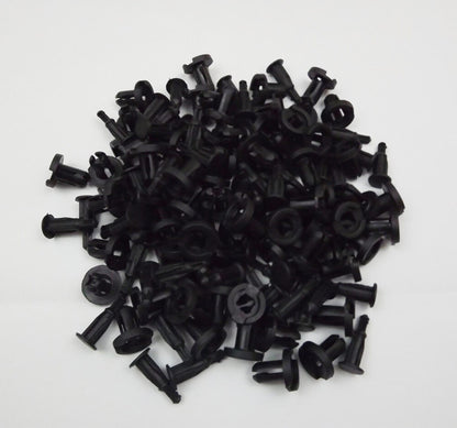 munirater 192Pcs Interiors Plastic Rivet Fastener Clips Bumper Fender Black Screw