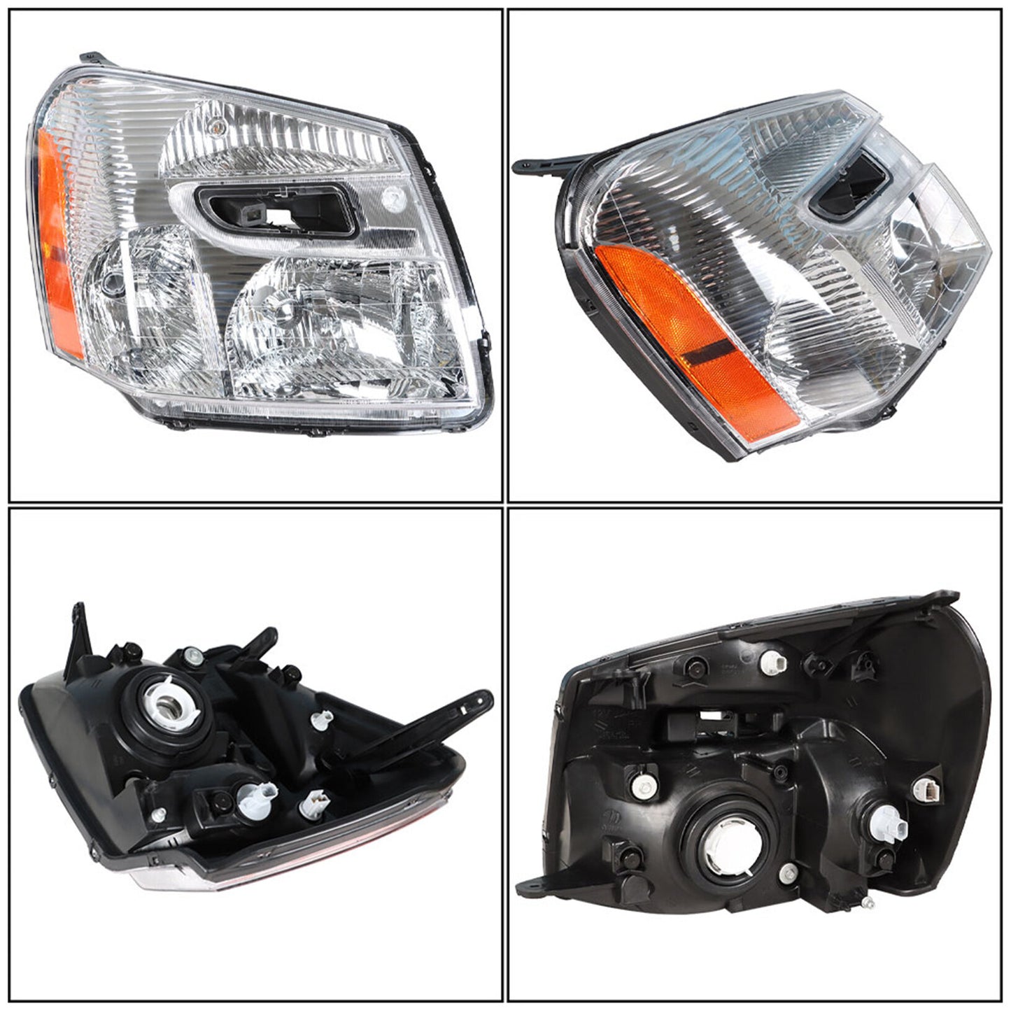 munirater Headlight Assembly Passenger Side Headlamp Chrome Housing Replacement for 2005-2009 Equinox with Amber Corner 15888059 GM2503254