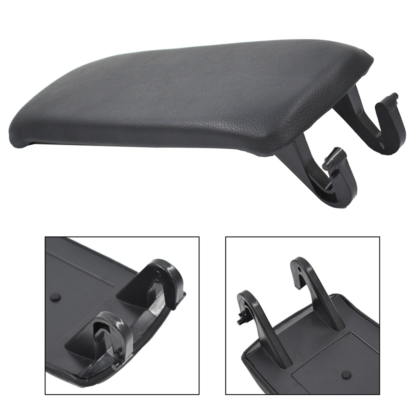 munirater Leather Armrest Center Box Console Lid Cover Black Thin Legs Replacement for 1999-2005 A6 C5 Car 2005-2008 A4 B7 Travel Version