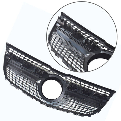 munirater Front Bumper Grille Diamond Style Plastic Black Painted Replacement for 2013-2015 GLK250 GLK300 GLK350