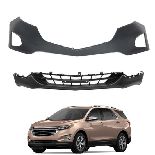 munirater Front Bumper Cover Assembly Primed Without License Plate Holes Replacement for 2018 2019 Equinox