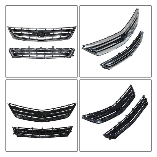 munirater Front Bumper Upper Lower Grilles Black Chrome Plastic Replacement for 2014-2020 Impala