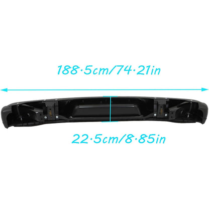 Black Rear Step Bumper for Chevrolet Express & GMC Savana 1996-2021, without Sensor Holes