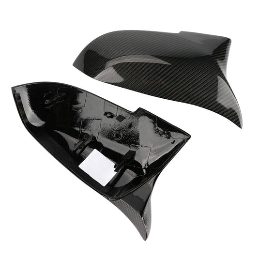 munirater 2PCS Side Mirror Cover Cap Gloss Carbon Fiber Black Replacement for 2013-2017 F30 F31 3-Series