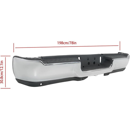 Chrome Rear Step Bumper for Ram 2500 2019-2024, with Sensor Holes, without Light Openings, CH1103184