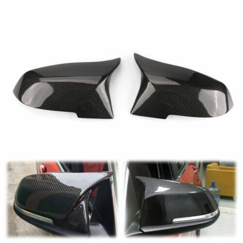 munirater 2PCS Side Mirror Cover Cap Gloss Carbon Fiber Black Replacement for 2013-2017 F30 F31 3-Series