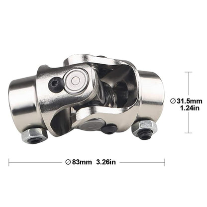 munirater 1-Pack 3/4 DD x 3/4 DD Chrome Single U-Joint Steering Shaft Universal Joint Replacement for Grinding Machines Automotive Part Levelers Automated Partking Lifts