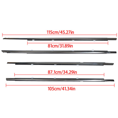 Chrome Window Weatherstrip Molding Kit for 2008-2012 Honda Accord Sedan, 4-Piece