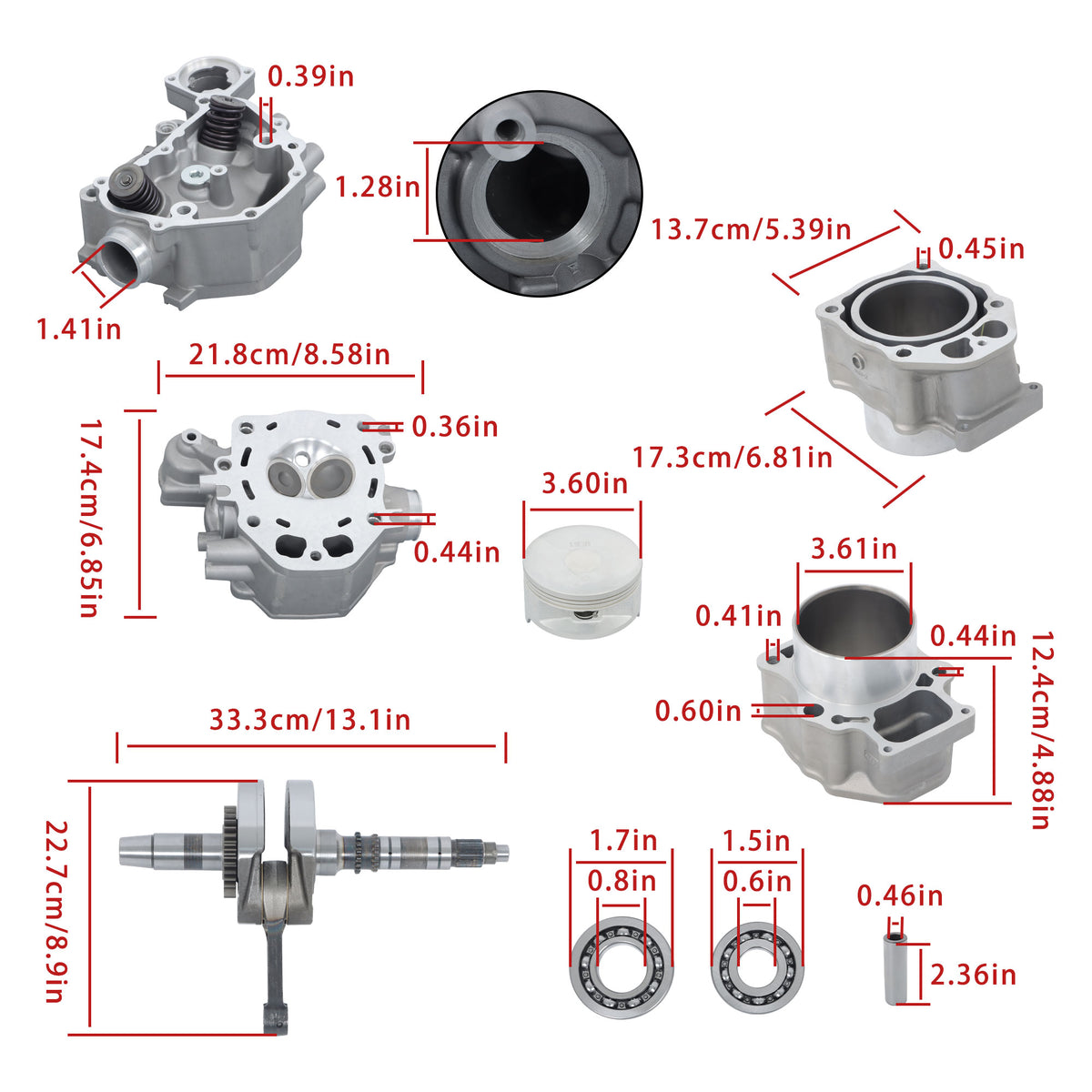 Cylinder Head Crankshaft & Bearing Rebuild Kit for Honda - 12200-HP7-A01