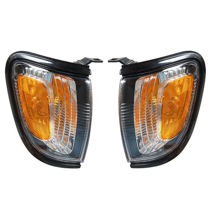 munirater Pair of Park Signal Corner Marker Lights w/Black Trim or Chrome Trim Replacement for 2001-2004 Tacoma Pickup Truck 8162004090C0 8161004090C0