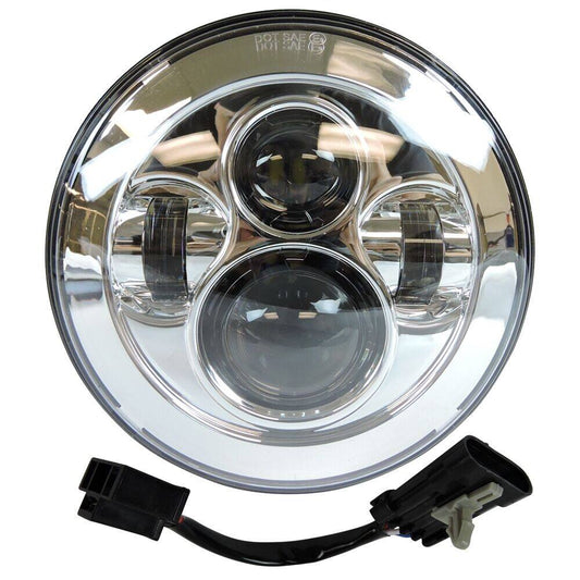 munirater 7In LED Projector Chrome Headlight Replacement for Street Glide Softail FLHX F