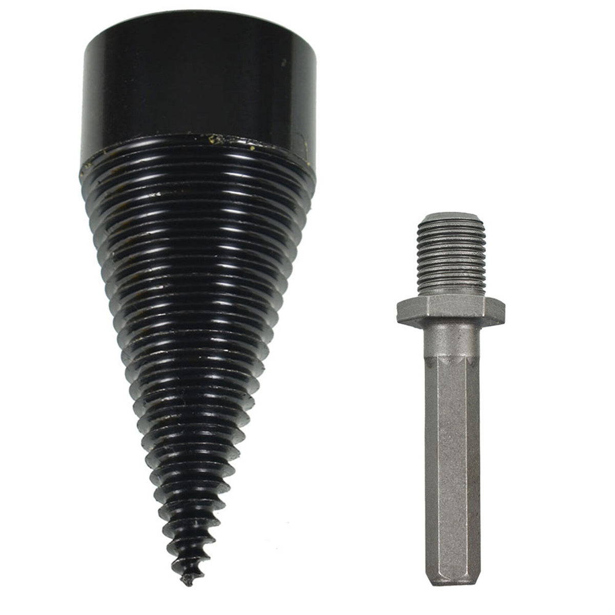 munirater Heavy Duty Log Splitter Screw Cone,42MM Removable Firewood Log Splitter Drill Bit,for Family,Outdoor,Camping,Farm,High Speed Twist Firewood Drill Bit(Hex Handle)