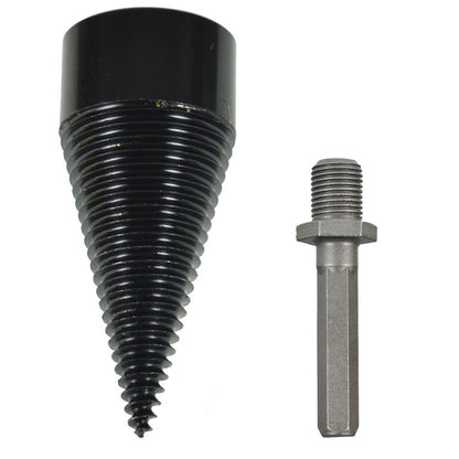 munirater Heavy Duty Log Splitter Screw Cone,42MM Removable Firewood Log Splitter Drill Bit,for Family,Outdoor,Camping,Farm,High Speed Twist Firewood Drill Bit(Hex Handle)